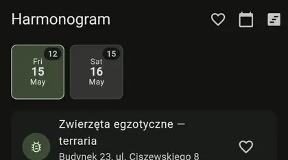 Zrzut ekranu aplikacji Dni SGGW